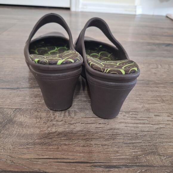 Crocs Frances mary jane brown wedge clog heels womens 11 - Picture 5 of 7